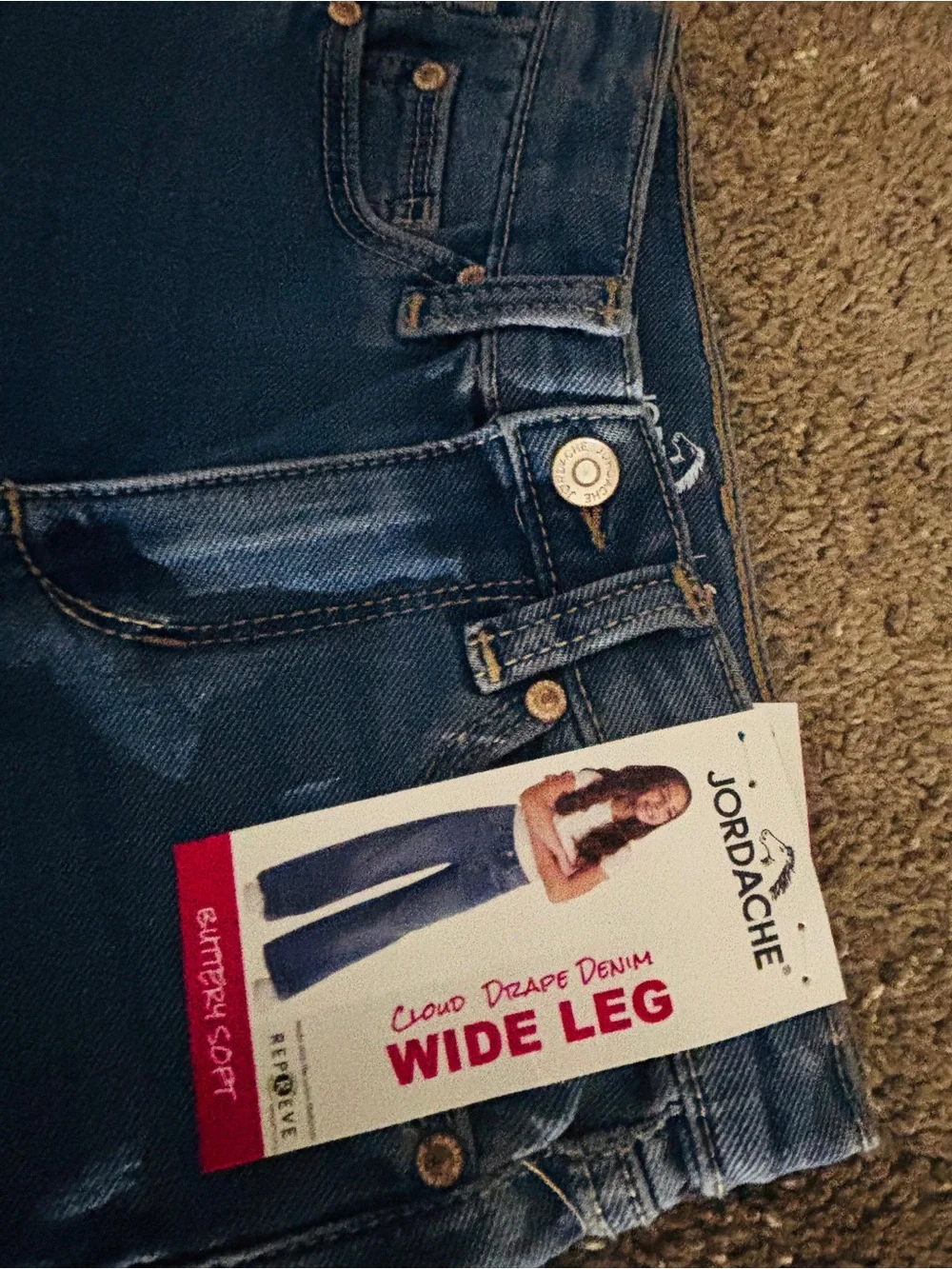 Jordache Dark Blue Wide Leg High-Rise Jeans